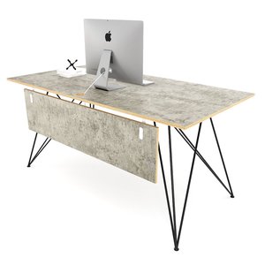 Minimalist Pine Wood <b>Desk</b> 140x80cm Powder-Coated Iron Legs BGD68062 - Product Image 1