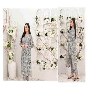 Trajes informales indios y pakistaníes, trajes de 2 piezas de alta calidad, los más vendidos, ropa de lino, estampado digital, marca Salwar y kameez - Product Image 2