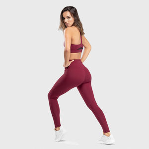 Ensemble de yoga sans couture de couleur rouge pour la salle de sport et le fitness, meilleur prix bas, ensembles d'entraînement OEM pour femmes, ensemble de yoga - Product Image 2