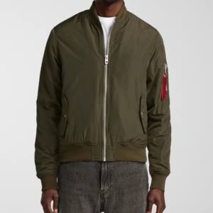 Chaqueta Bomber de Cuello Alto para Hombre, Diseño Personalizado Más Vendido, Color Sólido, Ecológica, Reversible, Estilo Urbano, con Logotipo Frontal - Product Image 1