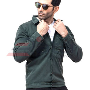 2023 hommes coton coupe ajustée col montant Denim veste simple boutonnage décontracté hiver vêtements Offre Spéciale printemps saison toile tissu - Product Image 3