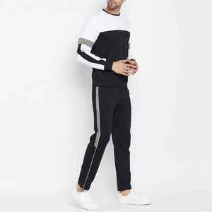 Survêtement en coton personnalisé de haute qualité, col rond, conçu pour le sport ou les vêtements de détente, offrant confort, durabilité et une structure douce - Product Image 5