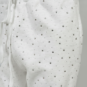 Pantalones Cortos Deportivos de Felpa Francesa Gruesa de Alta Calidad, Lisos, con Cordón, para Hombre, Pantalones Cortos de Forro Polar con Pedrería para Hombre - Product Image 4