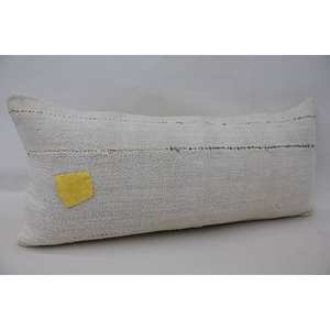 Oreiller de traversin lavable amovible et antidérapant en laine blanche brodée de style floral vintage Kantha 16x36 pouces tissé - Product Image 3