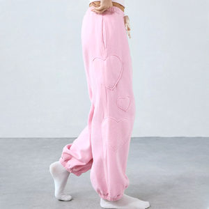 2025, ropa de calle para mujer, pantalones de chándal Rosa holgados de gran tamaño, pantalones de Hip Hop para mujer, pantalones de chándal de pierna ancha holgados - Product Image 3