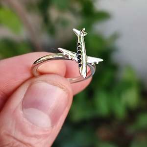 Navya <b>Craft</b> Handmade 925 Sterling Silver Aeroplane <b>Ring</b> for Women's Fashion Birthday Anniversary Wedding & Marriage Gift - Product Image 2