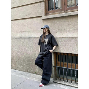 เสื้อยืดทรงสลิมฟิต ผ้าสแปนเด็กซ์/คอตตอน คอมฟิเท็กซ์ โบว์ แฟบริค 240 แกรม ลายตัวอักษร สตรีทแวร์ ยูนิเซ็กส์ ผู้ชาย ผู้หญิง - Product Image 5