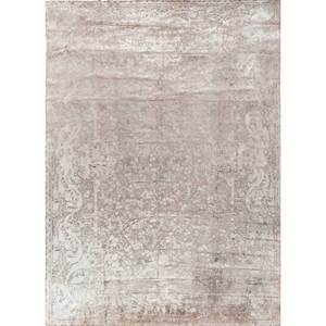 Tapis en laine et soie noué à la main Aalam, motif floral gris et noir, pour la maison, le couloir, le salon ou la chambre - Pae-6159 - Product Image 1