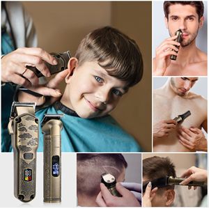 Kit de toilettage sans fil étanche à lame en T pour hommes, tondeuse à barbe et tondeuse à cheveux, ensemble de tondeuses pour le corps et le nez - Product Image 2
