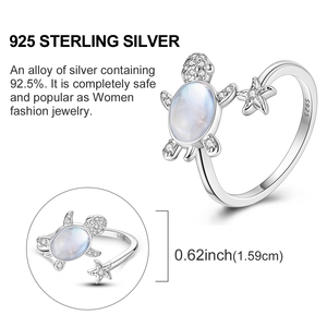 Anillos abiertos errantes de tortuga de plata superventas de Tiktok para fiesta de aniversario de boda de compromiso o regalo - Product Image 3