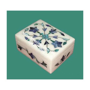 Luxury Rectangular Marble Jewelry <b>Box</b> With Mother of Pearl Inlay Stone Material for <b>Wedding</b> Gifts and Decorations - Product Image 1