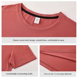 Camiseta de punto de entrenamiento físico de secado rápido para hombre con logotipo personalizado para deportes al aire libre y correr en verano - Product Image 5