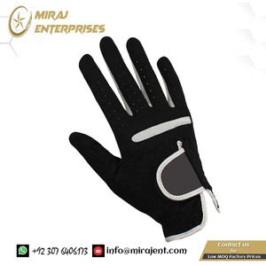 ถุงมือกีฬากอล์ฟสำหรับผู้ชายผ้าหนังแกะระบายอากาศแบบนิ่มสีดำด้านซ้ายและขวา - Product Image 3