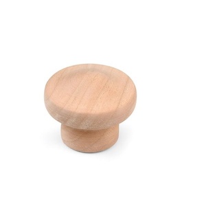 Bouton de meuble en bois en forme de champignon, boutons de tiroir en bois rond avec vente en gros - Product Image 1
