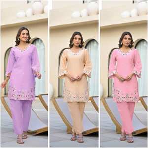 ชุดคอลเล็คชั่นรูปผ้าฝ้ายปักลายสวยงามสำหรับงานปาร์ตี้ฤดูร้อนเสื้อผ้าอินเดียและปากีสถาน - Product Image 3