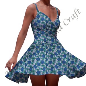 Nouvelle robe en coton à bretelles pour femmes, col en V sexy, robe d'été, d'automne et de printemps, imprimé à la main - Product Image 5