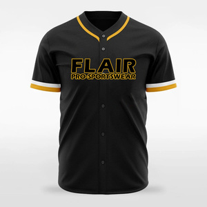 Maillots de baseball et de softball en polyester respirant personnalisables à col ras du cou avec motif imprimé sublimé - Product Image 1