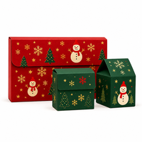 Boîte cadeau de Noël personnalisée avec logo, chocolats, bonbons, emballage en papier pliable, vente en gros