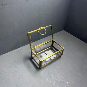 Boîte à bijoux, boîte de rangement décorative, petite, avec finition en laiton - Product Image 1