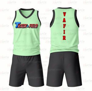 Pista de pista y campo Uniforme personalizado Venta directa de fábrica Ropa deportiva Uniformes de pista transpirables Top y pantalones cortos Vafir - Product Image 1