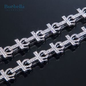 Venta caliente 925 Plata 14K Chapado en oro blanco 16mm Micro Pave Ankh Cadena de eslabones para hombres Premium Moissanite Collares - Product Image 6