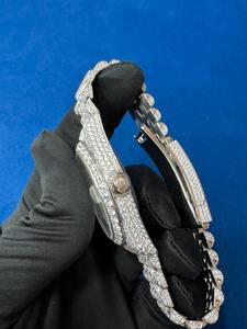 Montre en diamant Moissanite VVS la plus vendue avec montre mécanique en acier glacée Hip Hop pour hommes Bijoux Bling à bas prix - Product Image 3