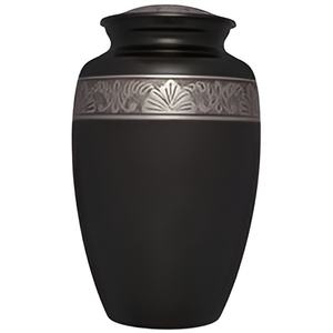 Urnas de cremación para adultos de latón de precios bajos de Venta caliente de tacto negro con urnas funerarias de latón grabadas a mano hechas en la India 2024 - Product Image 1