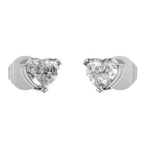 Pendientes de Moissanita con Corte de Corazón de 0.5ct, Oro Sólido de 14k, Cuatro Puntas, Certificado IGI, Regalo para Mujer, Fiesta, Boda, Suministro Directo de Fábrica - Product Image 1