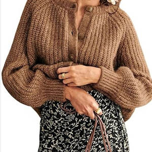 2025 Herbst Winter Neue grenz überschreitende Strickjacke aus EU/US-Damen-Loose Slouchy Style, Solid Long Sleeve-2 - Product Image 5