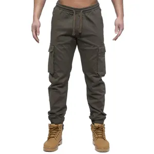 Custom Men <b>Cargo</b> Jogger Pants Elastic Waist Drawstring Work <b>Trousers</b> with Multiple Pockets, Casual & Utility Pants for Men - Product Image 5