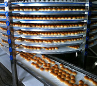 Nouvelle boulangerie acier inoxydable pâte pain convoyeur système de refroidissement spirale refroidisseur pour blé lait farine maïs oeuf sucre noix