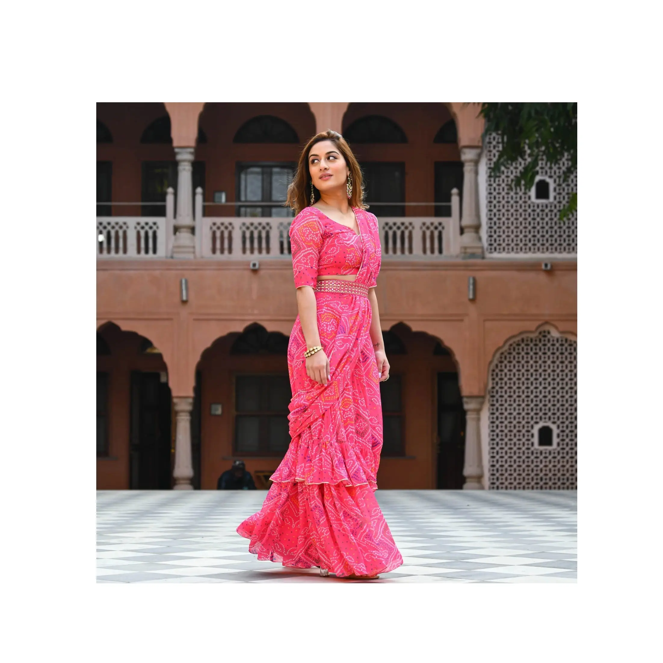 New Collection Party Wear Lahenga Saree with Stich Blouse for Women Wedding and Party Wear from Indian Supplier