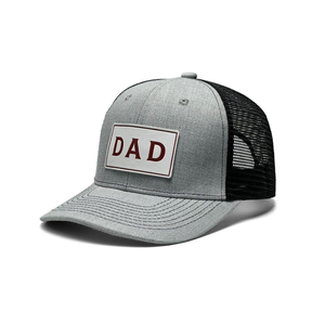 Casquette de camionneur pour homme, grise, en maille, réglable, six panneaux, décontractée, avec logo en cuir sur le devant, unisexe, adulte - Product Image 2