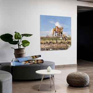 Lienzo Impreso: Elegante Reproducción de Arte Egipcio, Pintura del Río Nilo, Lienzo Enrollado de 1 Pieza - Product Image 1