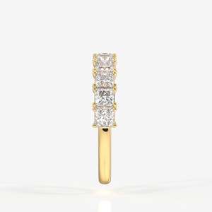 Princess Cut Moissanite Diamond Wedding Band 18K Gold <b>Ring</b> Elegant and Luxurious - Product Image 3