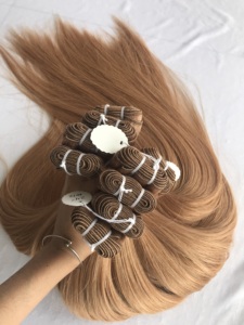 Cutícula brasileña alineada 24 ''Temple Mink pelucas #12 mechones de colores rectos trama de máquina doble extensiones de cabello humano individual - Product Image 5