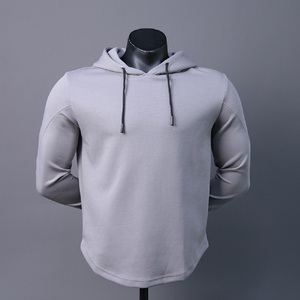 Vente en gros de vêtements de sport pour hommes grande taille logo personnalisé entraînement Fitness sweat à capuche automne solide polaire à capuche sweat à capuche de sport - Product Image 2