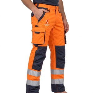 <b>Men</b> Safety <b>Pant</b> High Visibility <b>Work</b> Trousers Reflective Tape Durable Fabric Breathable Construction Comfortable Industrial Wear - Product Image 3