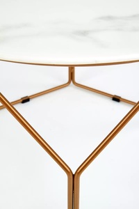 Classic Round Coffee <b>Table</b> with <b>Marble</b> <b>Top</b> and Gold Metal Frame for Living Room Furniture - Product Image 5