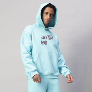 Custom 500 Gsm Fleece Pullover Hoodies Oversized Drop Shoulder Designer Hoodies con cuello con capucha Text Logo Design by Crownfy - Product Image 2