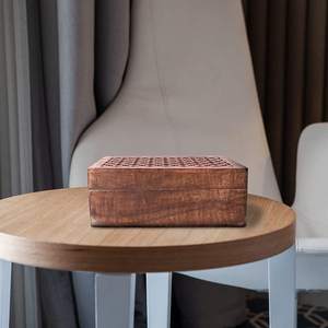 Handmade <b>Wooden</b> Trinket & Jewellery <b>Keepsake</b> Storage Organizer Carved Celtic Design Bamboo <b>Boxes</b> - Product Image 3