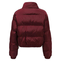 Veste matelassée d'hiver pour femme de qualité supérieure, coupe courte, coupe-vent, imperméable, à capuche, en tissu fin de laine, doublure en fourrure tricotée