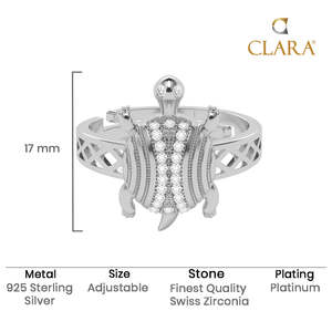 NOVAMART Fine Buy Premium 925 Pure Sterling <b>Silver</b> <b>Rings</b> for <b>Men</b> Rhodium Plated with Geometric Pattern Diamond Zircon Inlay Wedd - Product Image 5