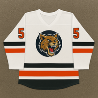 Jersey Hoki Kustom Desain Unik Jersey Hoki Es Sublimasi 100% Poliester Pakaian Hoki Es