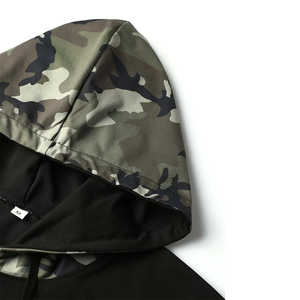 Sudadera con capucha de manga corta de camuflaje de verano para hombre, ropa de calle ligera para exteriores, sudadera con bolsillo con cremallera - Product Image 4