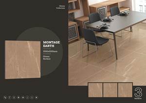 Azulejos de porcelana brillante de lujo 1000x1000 | Azulejos de pared de gran formato de 100x100 | Colección de exportación elegante duradera de primera calidad - Product Image 2