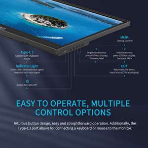 FEELWORLD DH156 <strong>15</strong>.6 <strong>Inch</strong> FHD 1080P Portable <strong>Monitor</strong> with USB-C and HDMI for Laptop and Gaming External <strong>Monitor</strong> - Product Image 3