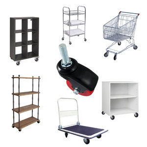 ล้อเฟอร์นิเจอร์สีแดงกับ3/8 "ก้านเกลียว DIY - Product Image 6