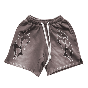 Lavage à l'acide court pour hommes coton personnalisé 260 280 300 GSM ourlet brut cordon Vintage lavage à l'acide chemise avec sérigraphie Design - Product Image 1