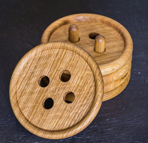 Natural Durable Round Shape <b>Wood</b> <b>Coaster</b> with Varying Patterns 4 Inches Wooden Coffee Tea Cup Mug from India - Product Image 5